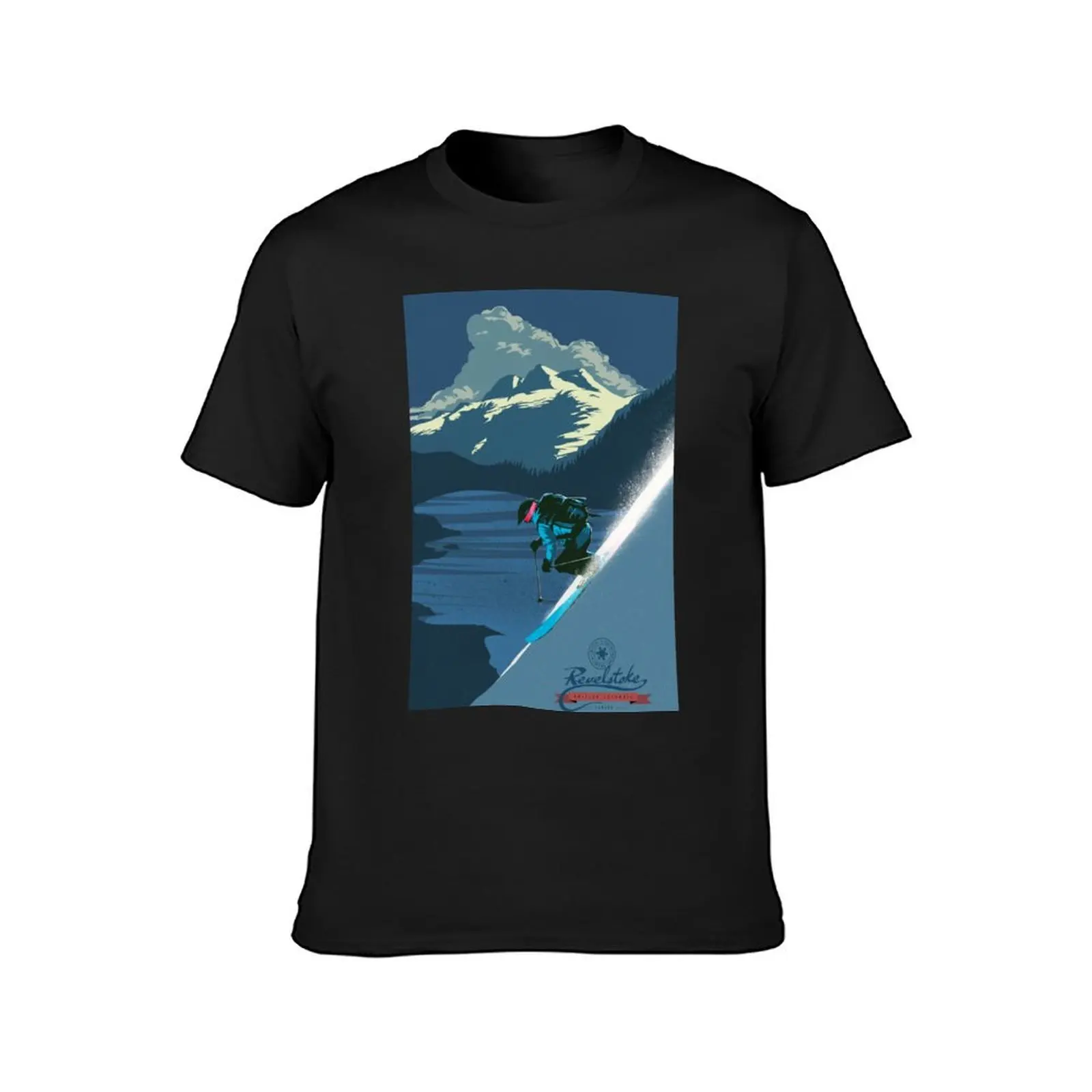 Retro ski print Revelstoke T-Shirt animal prinfor boys oversized mens graphic t-shirts hip hop