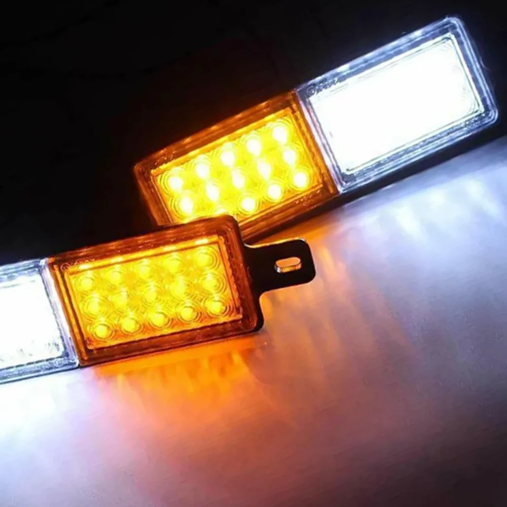 2pcs Front LED Indicator Park Light ABS Suitable For various 12V DC vehicles including cars SUVs trucks lorries