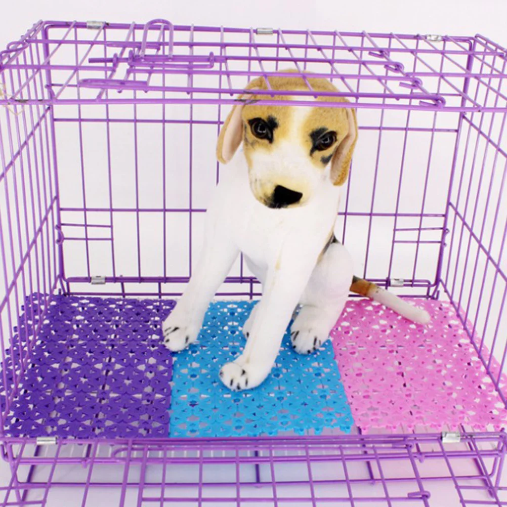 

3Pcs Pet Mats Breathable Non-Slip Purple Dog Cage Mat Multi-Function Mesh Mat for Small Pets Clean Pad Bathroom Drain Pad