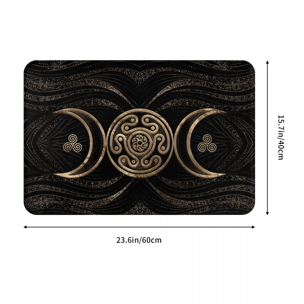 Triple Moon Art Bathroom Mat Hecate Wheel Doormat Flannel Carpet Balcony Rug Home Decoration