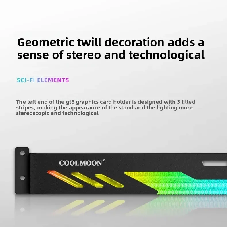 Cool Moon GT8 Horizontal Graphics Card Bracket argb Desktop Computer Diamond Fixed Graphics Card Companion support bracket