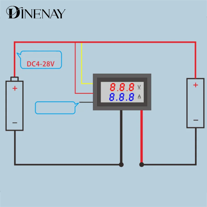 DC 10A Voltmeter Ammeter LED Meter Gauge Car Motocycle Voltage Current Meter