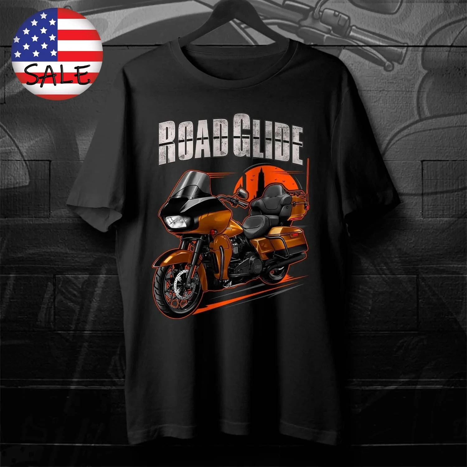 

2023-2024 Models H-D FLTRK Road Glide Limited Motorcycle T-Shirt 100% Cotton Short Sleeve Casual Mens T-shirt Rider Streetwear