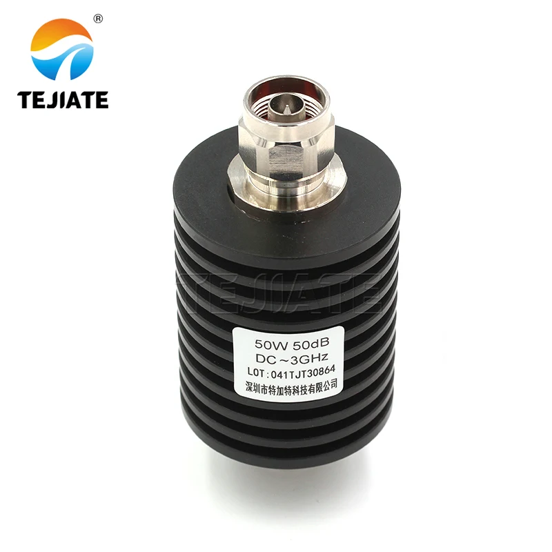 1PCS N-type attenuator N-JK 50W attenuator DC-3GHz 5DB-50DB RF coaxial fixed N-type male dummy load plug connector