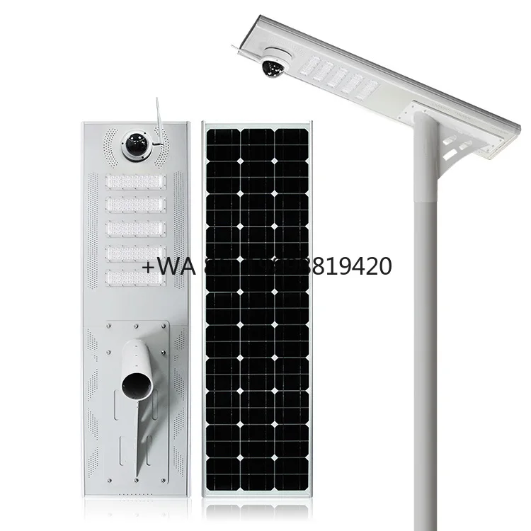 

High Quality Optical Control Waterproof Ip65 Outdoor All in One Led Solar Security Street Light Lamp With Cctv 4G