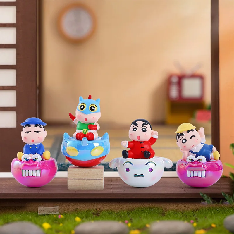 1 قطعة نمط عشوائي أنيمي تلوين شين تشان kawaii بهلوان عمل الشكل البلاستيكية نموذج اللعب سطح المكتب زخرفة جمع الهدايا محاصر