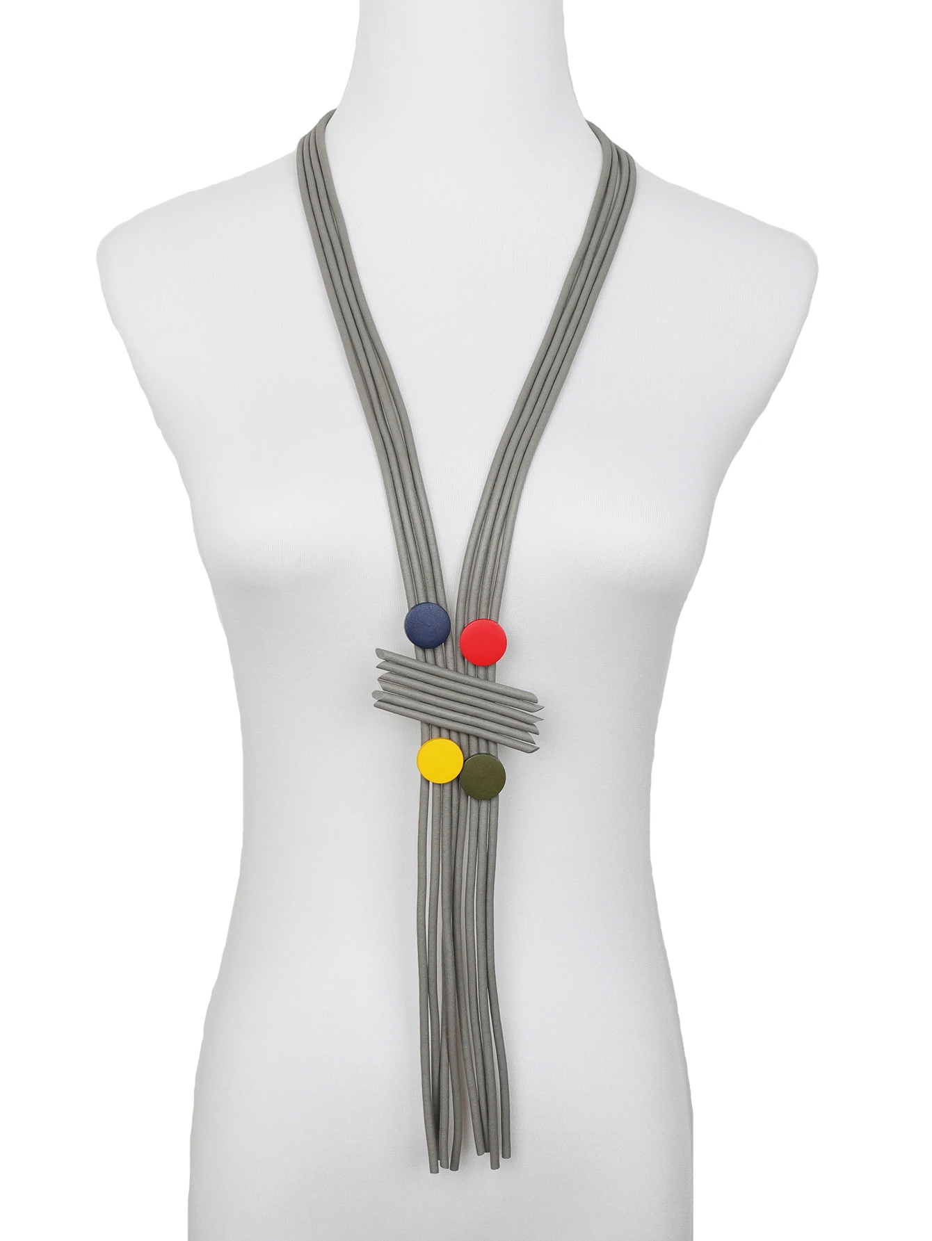 UKEBAY Neue Lange Quasten-Halsketten für Damen, Designer Handgefertigte Luxus-Anhänger-Halskette, Gummi-Schmuck, Holz-Accessoires Halsketten – Detail 12