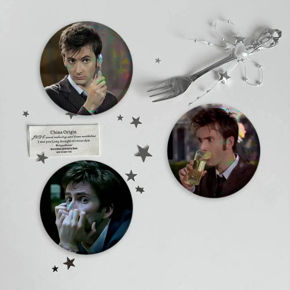 T-Tenth Doctor David Tennant Brooches Cartoon Badge Pins Backpack Hat Accessories Friend Gift