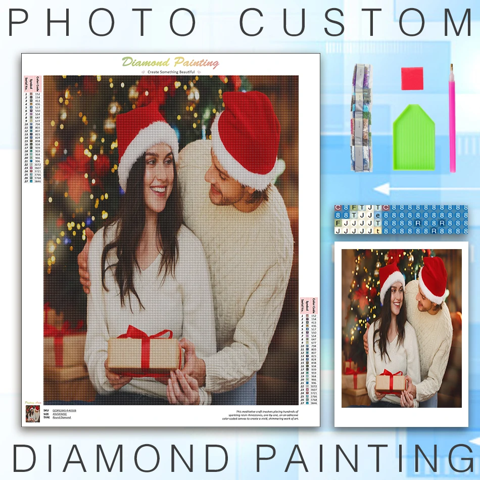 RUOPOTY 5d Diamond Painting Christmas Gifts Full Square/Round DIY Family And Friends' Group Photos Diamond Embroidery Set Festiv