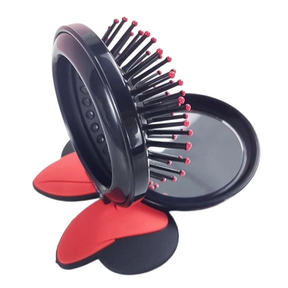Disney Hair Comb Minnie Mouse Air Cushion Combs Mirror Cartoon Figure Portable Massage Hair Brush Dual-use Hairdressing Tool view 4