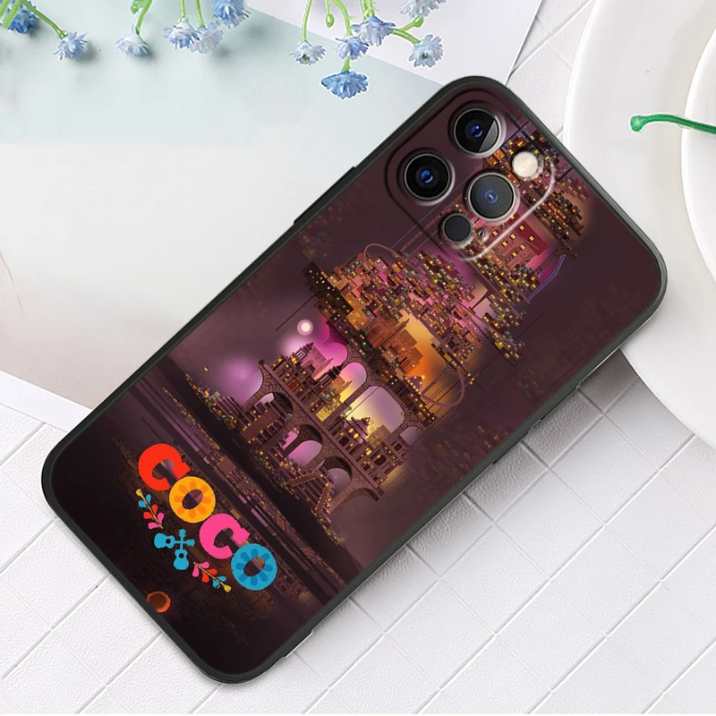 Disney Movie COCO For Apple iPhone 13 12 Pro Max Mini 11 Pro XS Max X XR 6 7 8 Plus 5 SE2020 Soft Black Phone Case Funda Capa