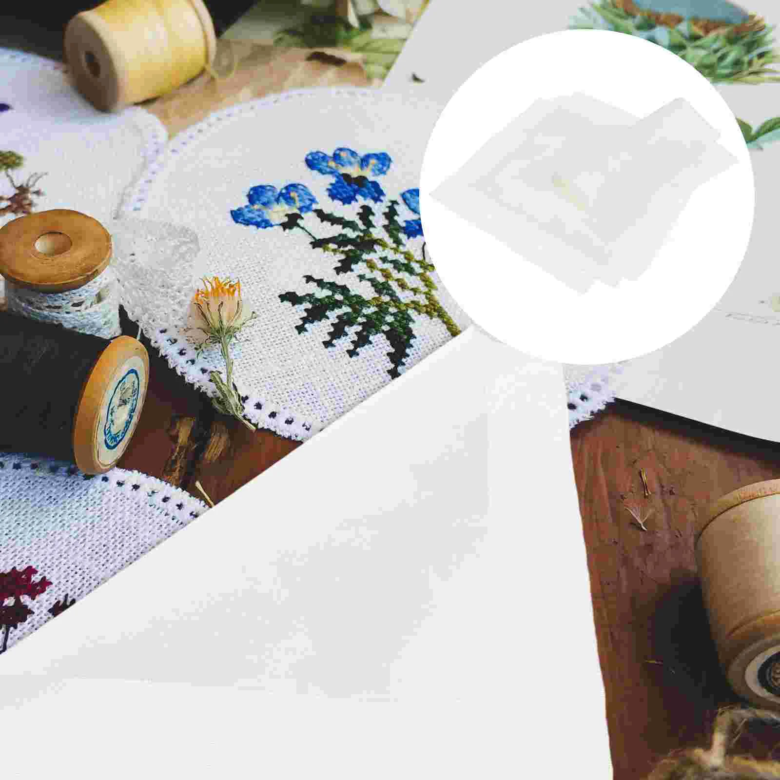 

10 Pcs Hand Embroidery Fabric Cotton Material Needlework Projects Sewing Crafts Cross Supplies White