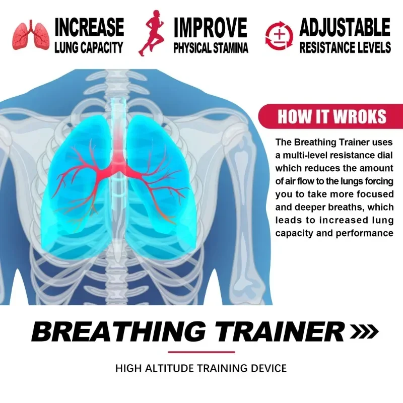 Pulmonary Respiratory Trainer，Lung Exercises，Respiratory Muscles Physiotherapy， Strengthens Lung Endurance，Home Fitness Training