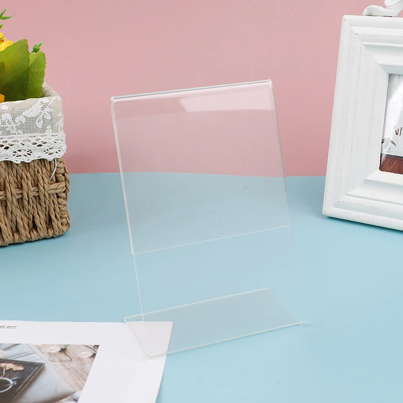 10cmx15cm A6 Transparent Acrylic Display Stand Desk Shelf High Quality Card Office Business Desktop Holder