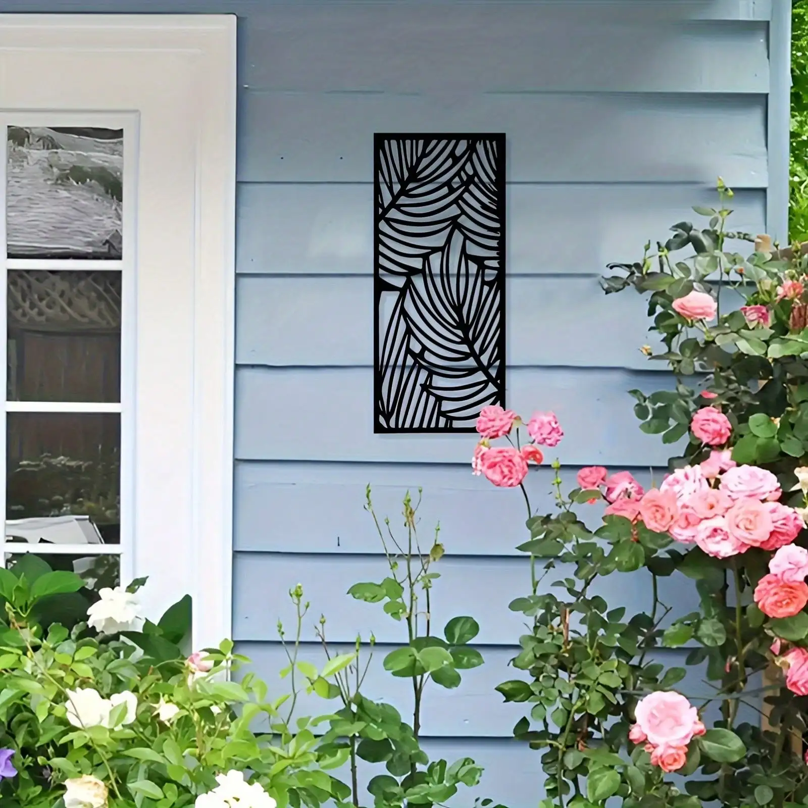 Grande Décoration Murale Verticale en Fer Forgé Noir, Sculpture Murale Exquise, Décoration Intérieure, Cadeau pour la Maison, Famille, Amis, Festif