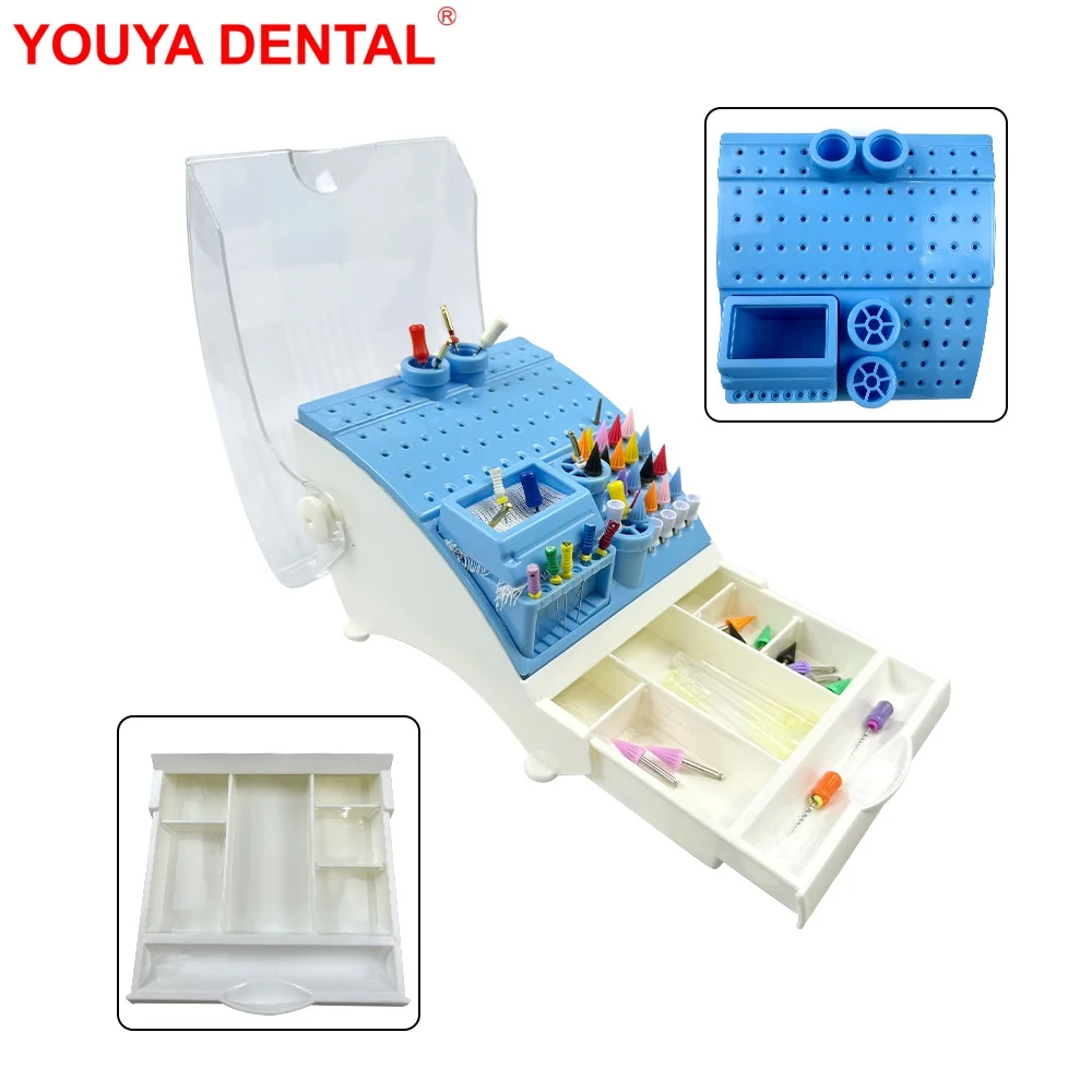 

Plastic Dental Bur Box Drill Bit Block Holder With Drawer Multifunction Dentistry Disinfection Storage Case Organizer Container