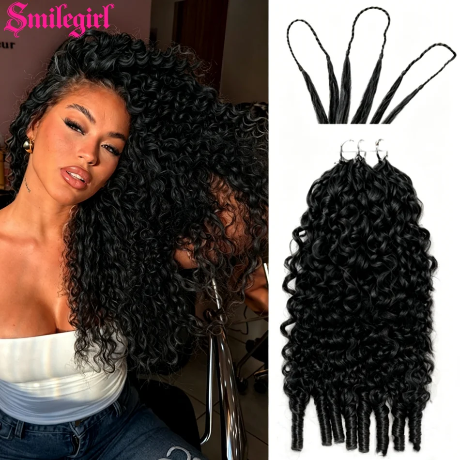 

Burmese Curly Crochet Hair Extension Pre-Separated Feather Soft Lightweight Knotless High Quality Human Hair Wigs For Women 12A 1-5 Bundle 30 Inch