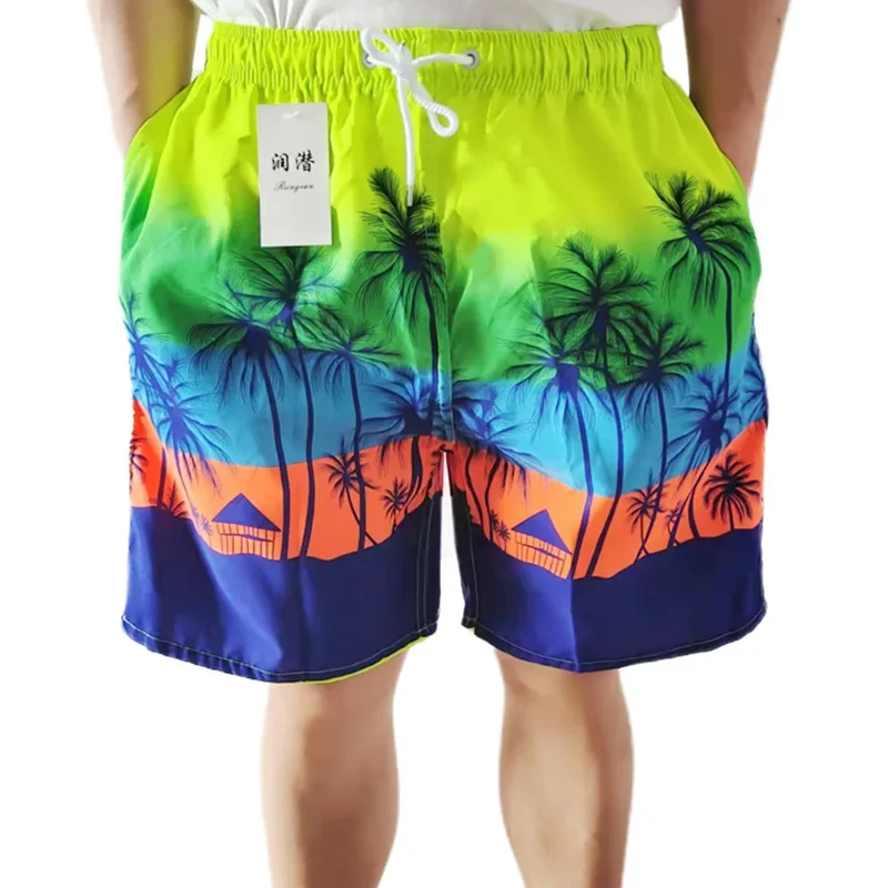 Pantalones de playa informales por encima de la rodilla para hombre, pantalones cortos deportivos para surfear, moda fina de secado rápido, pantalones cortos europeos y americanos para hombre