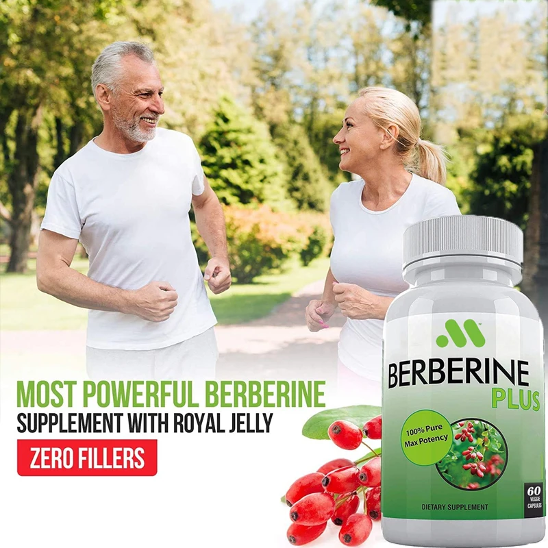 1200 milligrams -60 vegetarian berberine capsules royal jelly to maintain healthy blood sugar and cholesterol levels