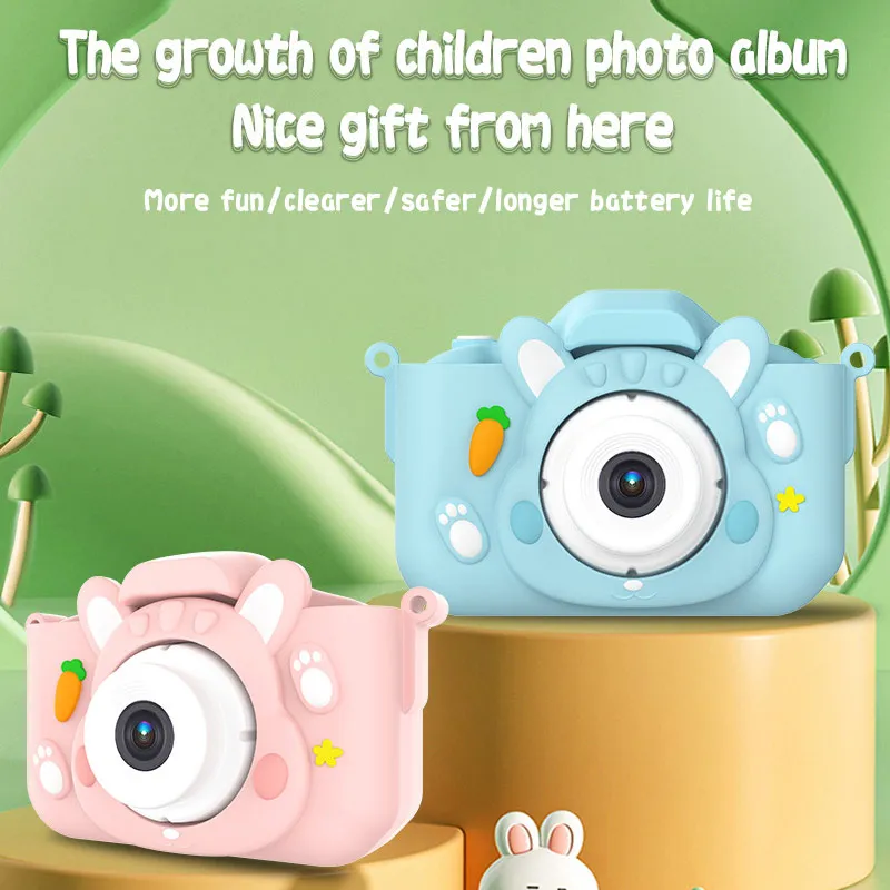 Luxmoc X11S Rabbit Kids Digital Camera Drop Proof Case Mini Digital Camera Toy HD Camera Built-In Puzzle Game Kids Camera