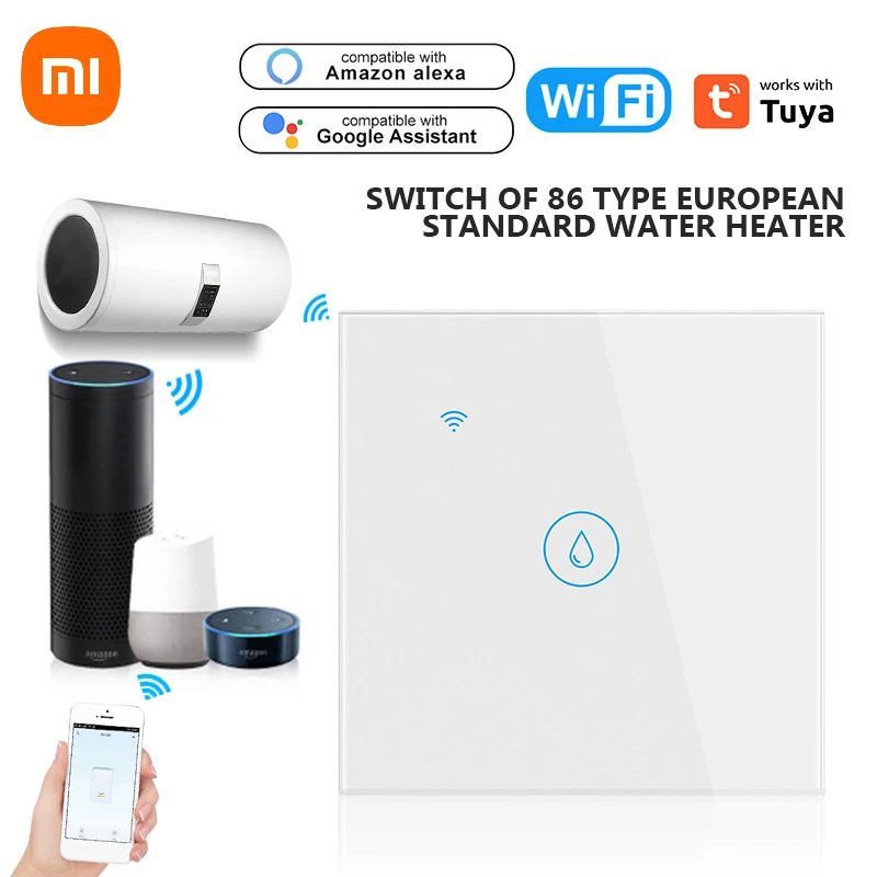 Xiaomi Wifi Smart Switch Water Heater Switches Tuya WiFi Bluetooth Luxuray Glass Voice Control Touch Timer Alexa Google Home