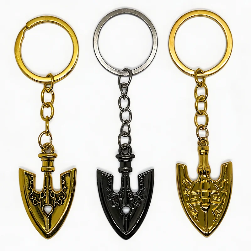 Anime Arrow Keychain 3D Metal Gold Black Key Ring Cosplay Pendant Bag Car Backpack Charm Jewelry Gift for Anime Fans