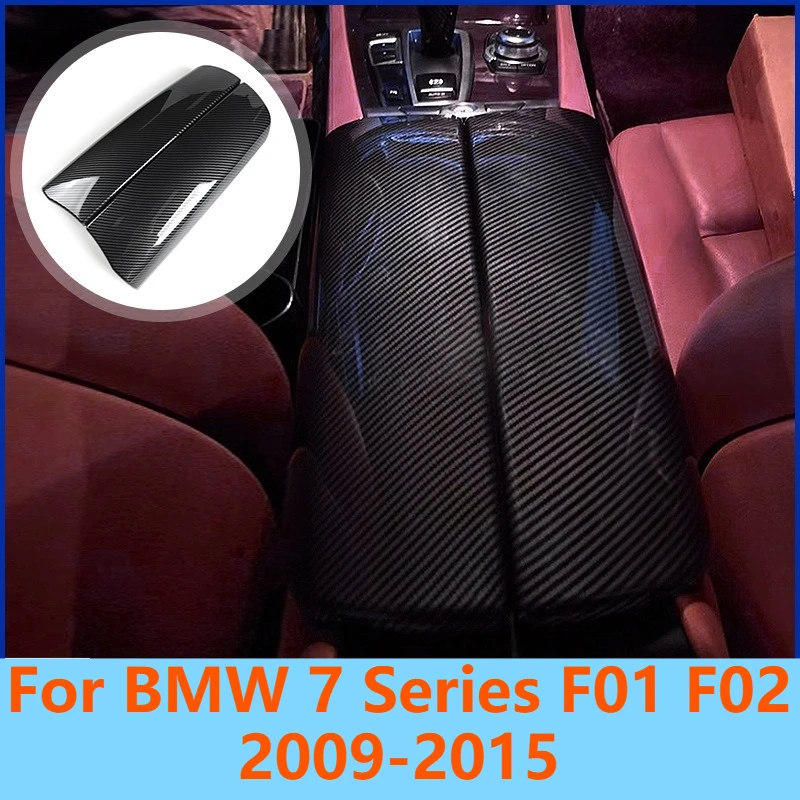 

For BMW 7 Series F01 F02 2009-2015 Carbon Fiber Style Central Armrest Box Cover Protector Interior Trim Decoration Accessories