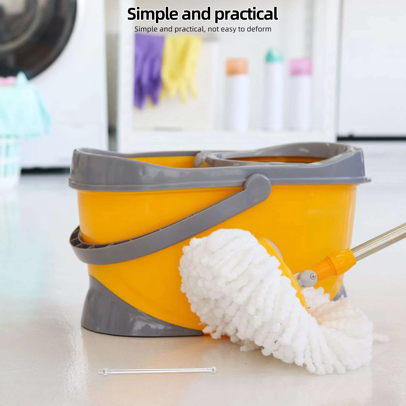 

Ergonomic Metal Bucket Pole Portable Floor Cleaning Tool Home Commercial Use Durable Easy Install Pail Lever Washing Drying