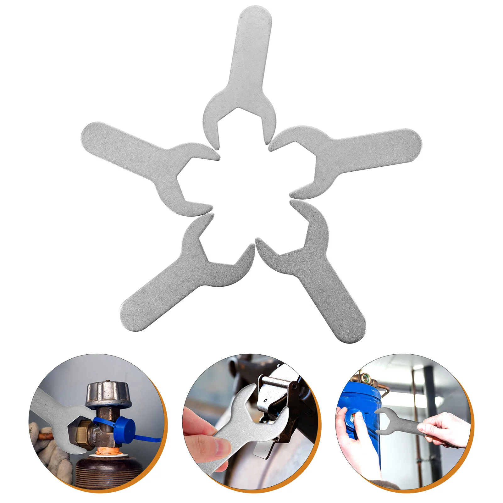 

5pcs Gas Bottle Regulator Wrench Stainless Steel Multi-Function Spanner For Pressure Reducing Valves Hand Tool Rust Proof