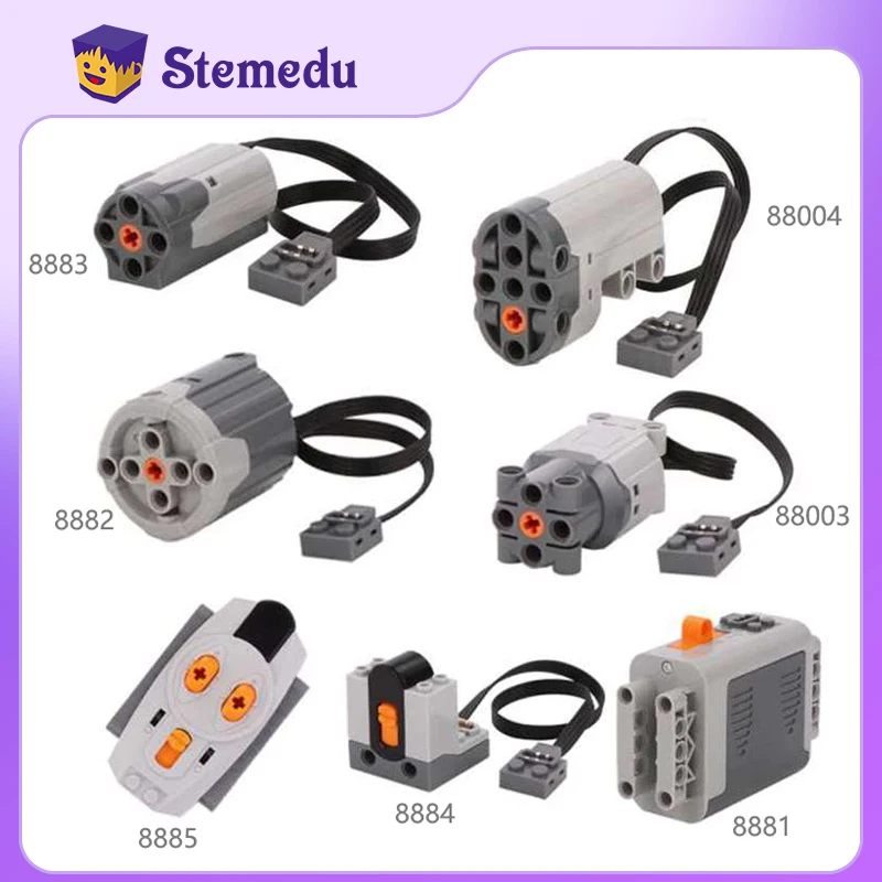 7PCS/Set Motor Power MOC Technology Building Blocks Kit Compatible with Legoesd PF Blocks 8883 88003 99012 88004 8881 DIY Toys