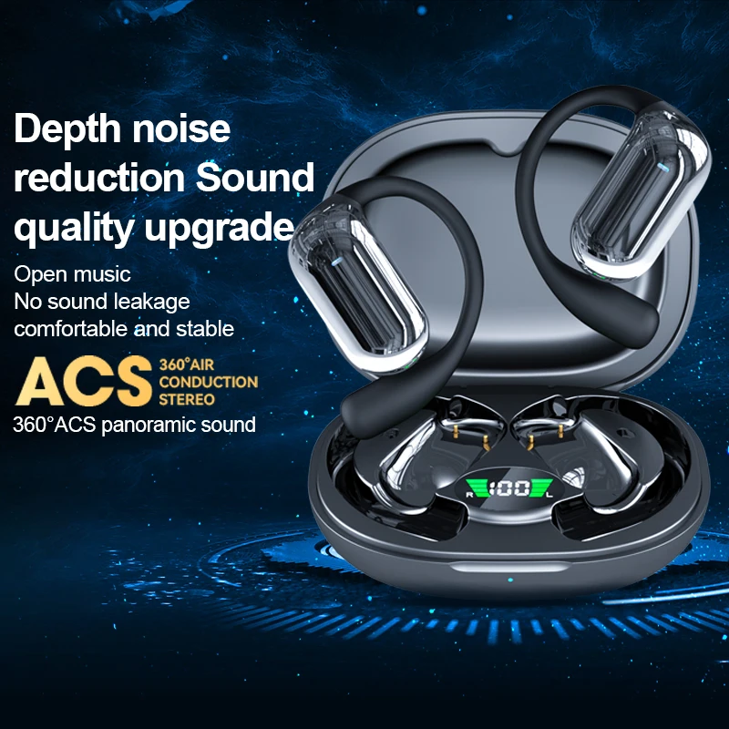 Q16  TWS Bluetooth  5.4 Wireless Headphones Open Ear OWS Earphones HiFi Sound Headset APP Control TWS Earbuds 8 Hours Playback