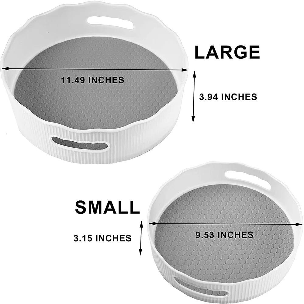 A76I-Lazy Susan Turnable 2 Pack,Spinning Spice Condiment Rack/Makeup Holder Organizer For Kitchen/Bathroom Countertop Storage