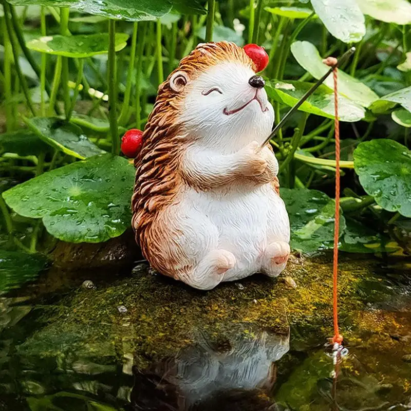 

Miniature Hedgehog Figurines Mini Garden Statues Decoration Creative Multi-Functional Ornament For Lawn Yard Family Home Friends