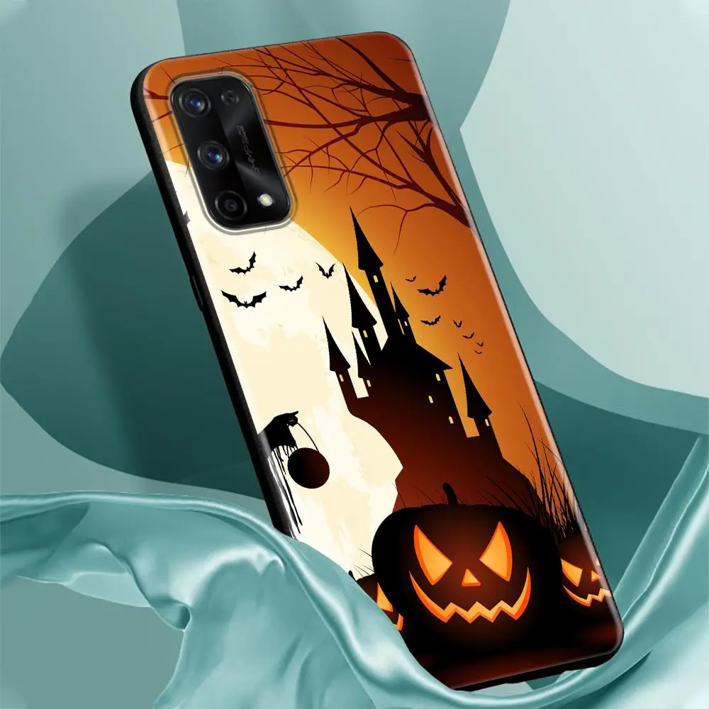 Happy Halloween Pumpkin Bat Witch Funda Case For Realme GT 2 Pro Master Neo2 NARZO 50 50I 50A 5G C35 C33 C31 C30 C21 Case Shell