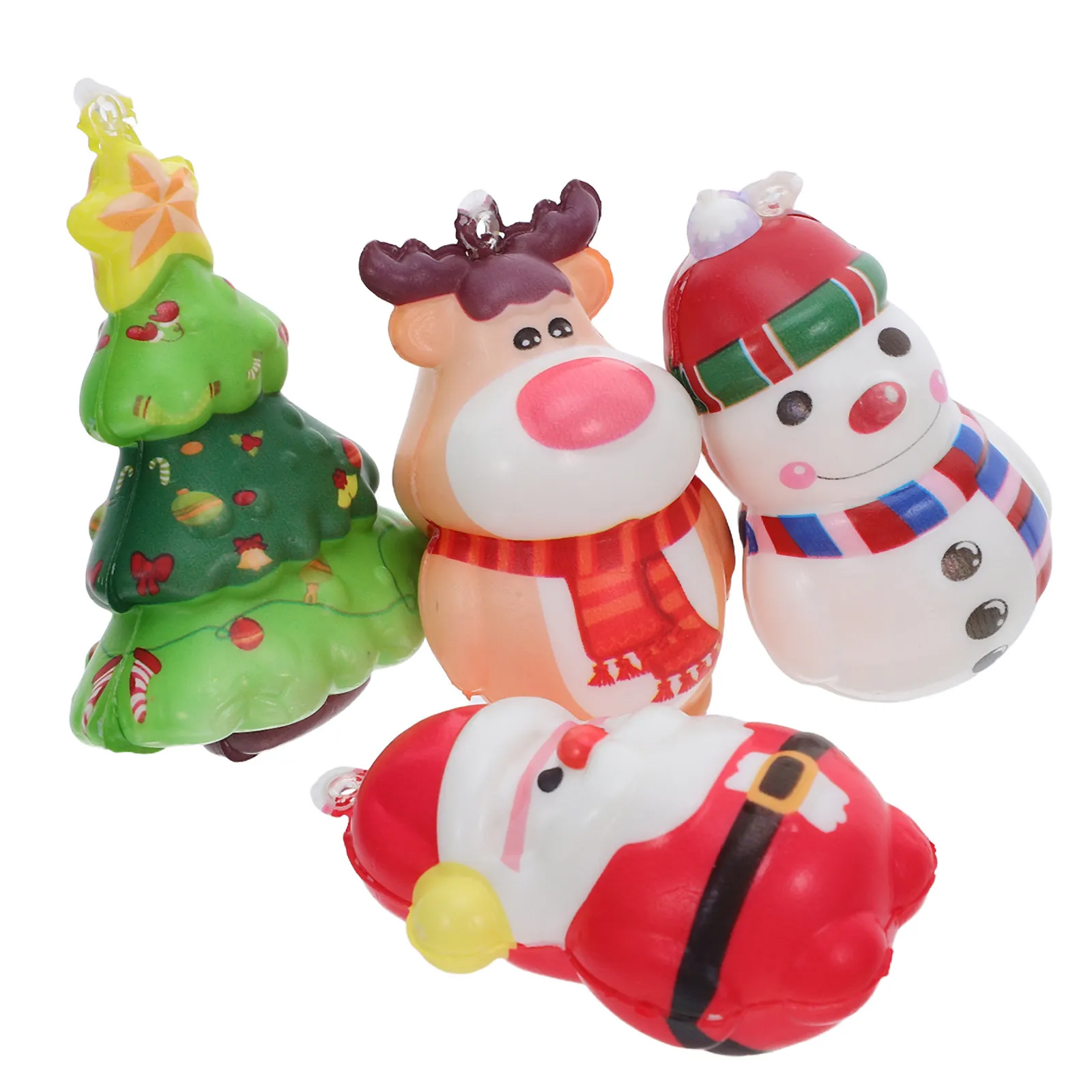 12Pcs Christmas Tree Stress Relief PU Slow Rebound Squeeze Anxiety Relief Fidget Desk Ornament Xmas Stocking Stuffer