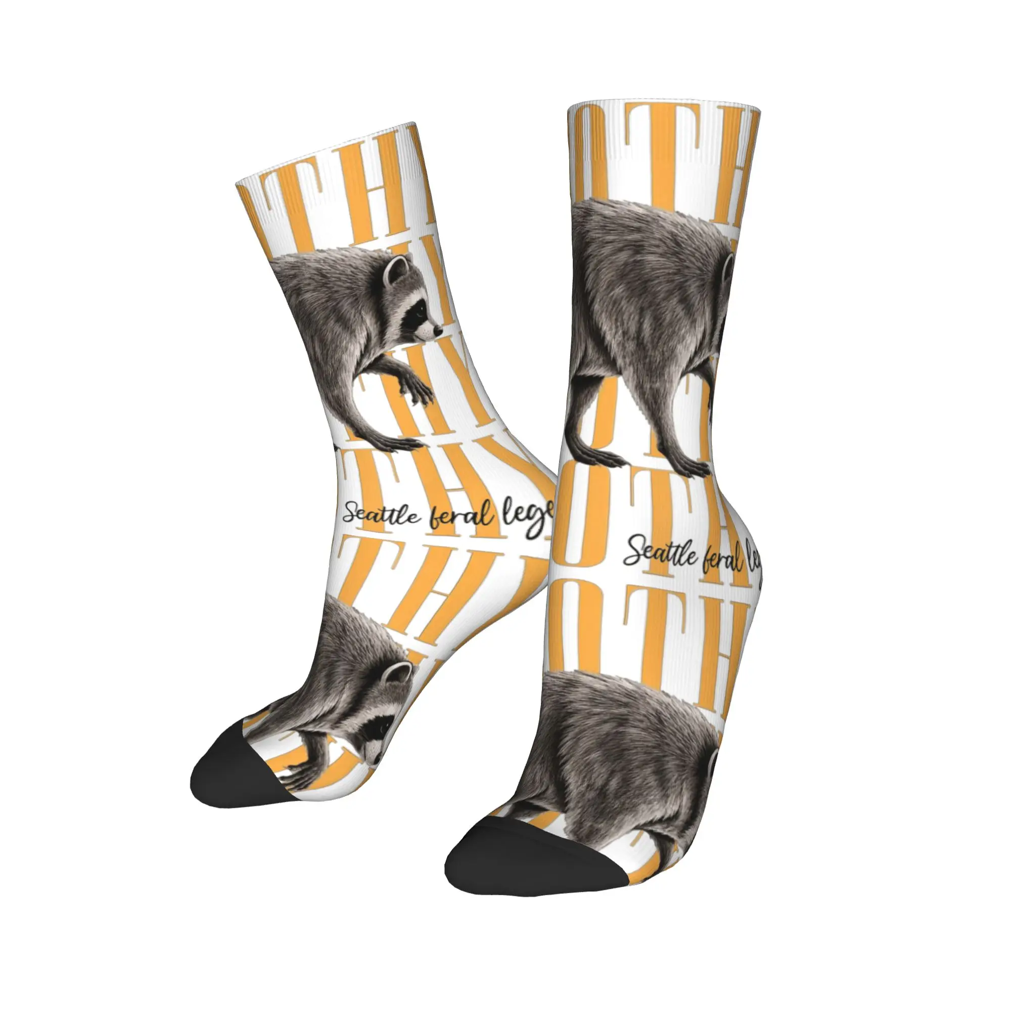 Fashion Men's Socks Harajuku Jimothy Raccoon Seattle Feral Legend Sock   High Quality Women Socks Spring Summer Autumn Winter