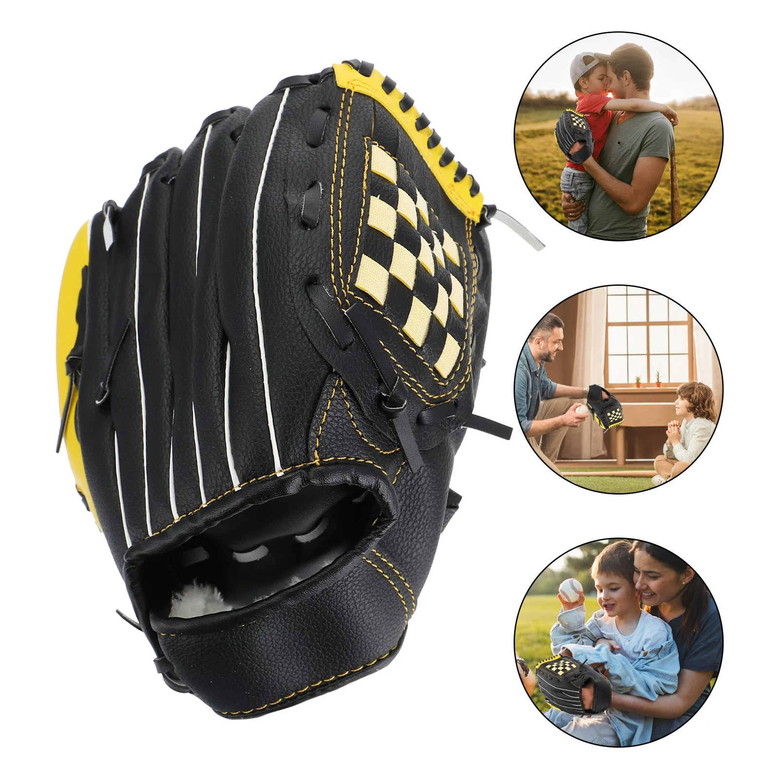 

Aldult Baseball Glove Child Kids Mittens Practical Softball Pu Infielder Gloves