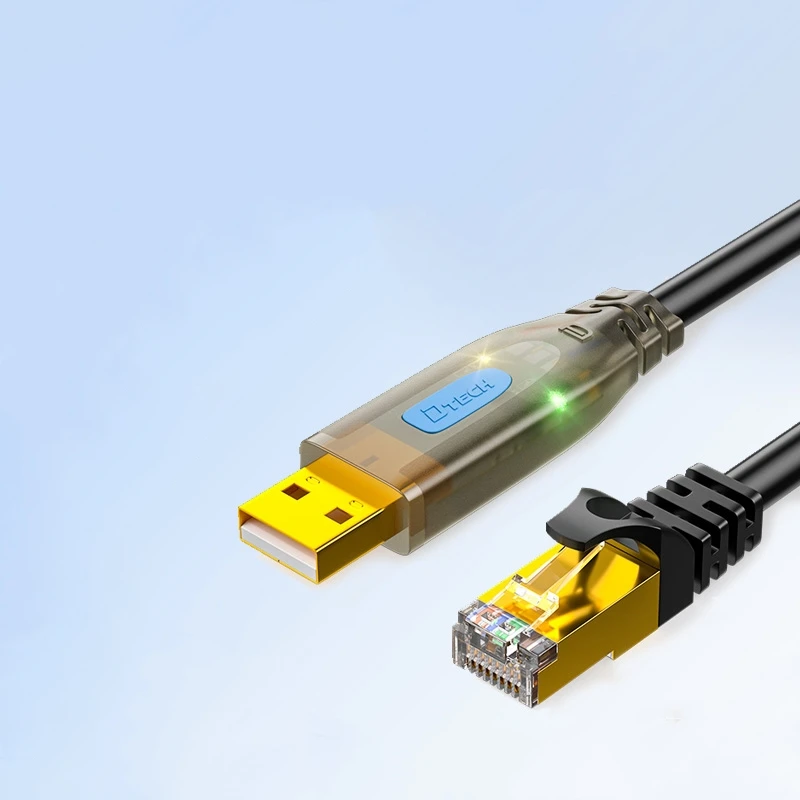 DTECH IOT5045AY 1.5m USB a Console Cable for RJ45 Network Debugging