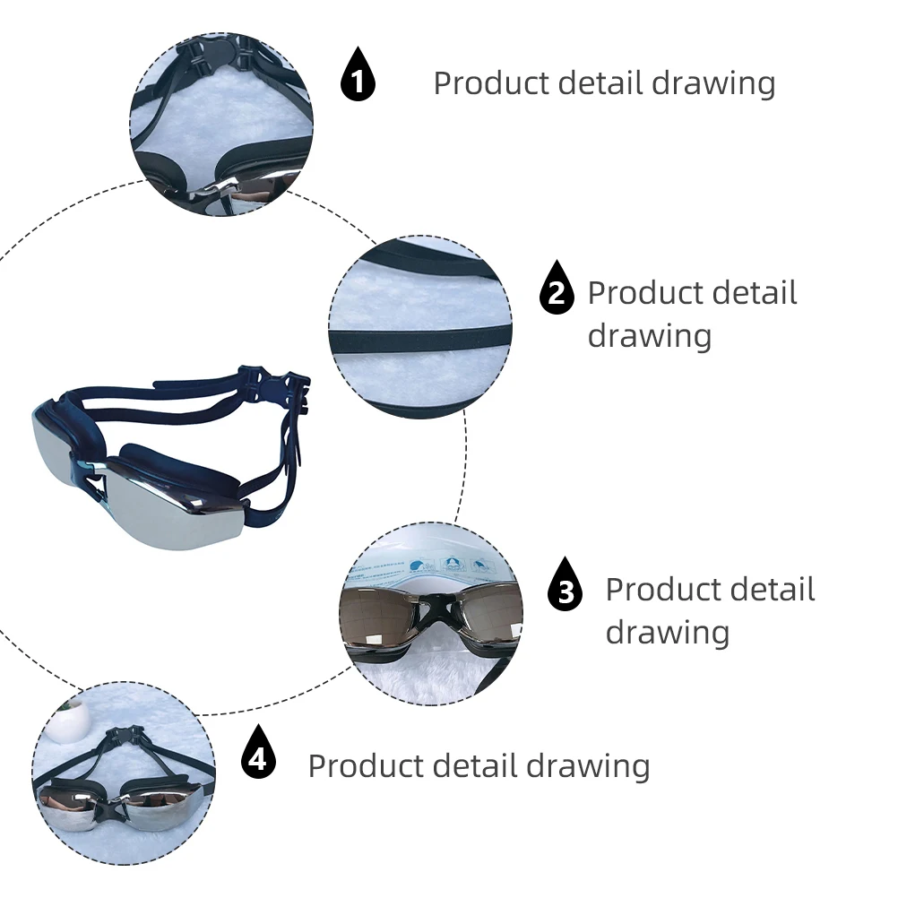

Myopia Swimming Goggles PC Anti fog Waterproof Swim Glasses Large Frame Adjustable Non slip Comfortable Wide
