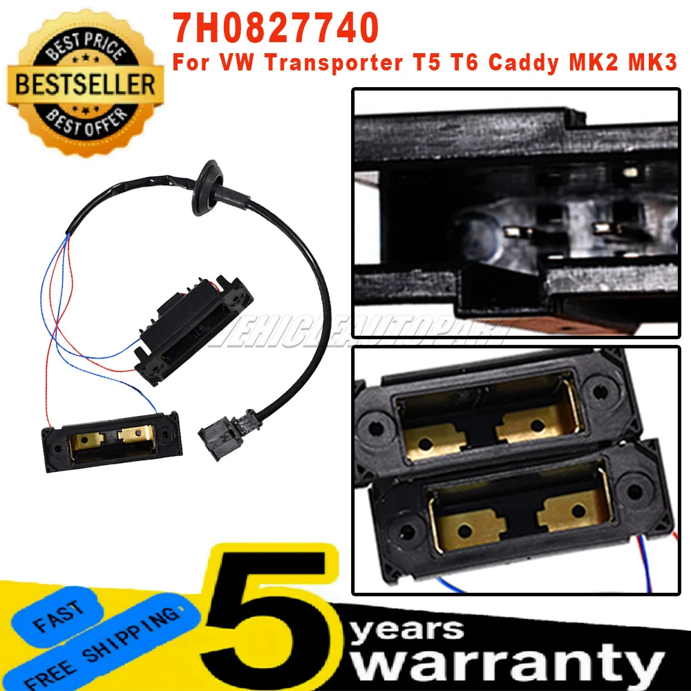 

Новый 7H0827740 для VW Transporter T5 T6 Caddy MK2 MK3 2004-2015, лампа заднего номерного знака, кабель, корпус, переключатель, автомобильные аксессуары из АБС-пластика