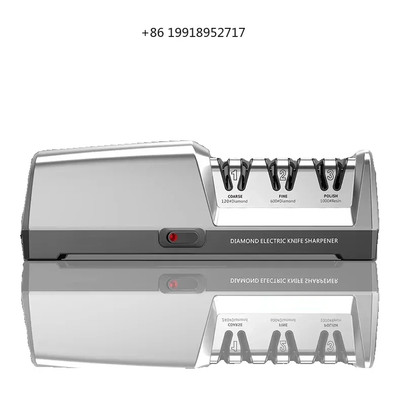 TG2302 Electric Three-Stage Knife Sharpener with Bevel Grinding for Kitchen Knives and Scissors; Features Sharpening and Polishi