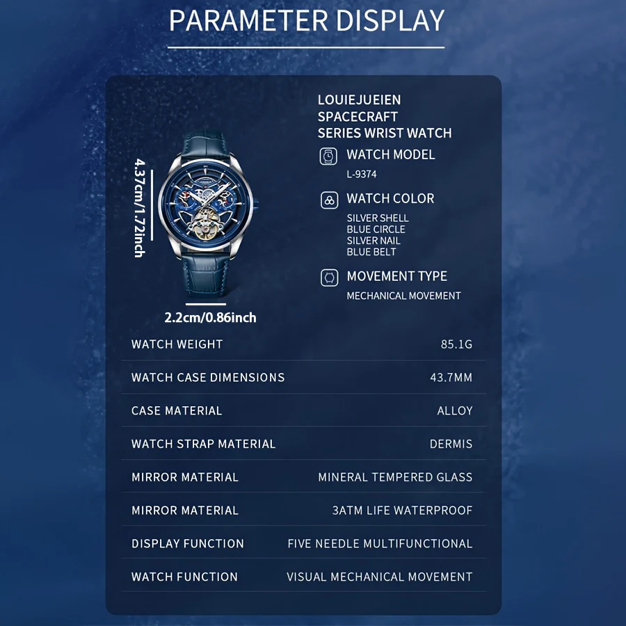 Men's mechanical wind dial multifunctional fully automatic mechanical watch 30 meter life waterproof personalized trend
