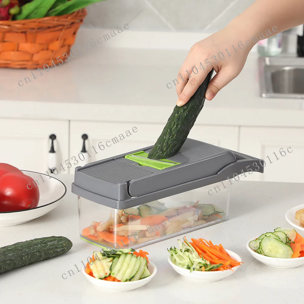 Multifunctional vegetable cutter 15-in-1 vegetable cutter Potato grater Vegetable cutting artifact Kitchen supplies set