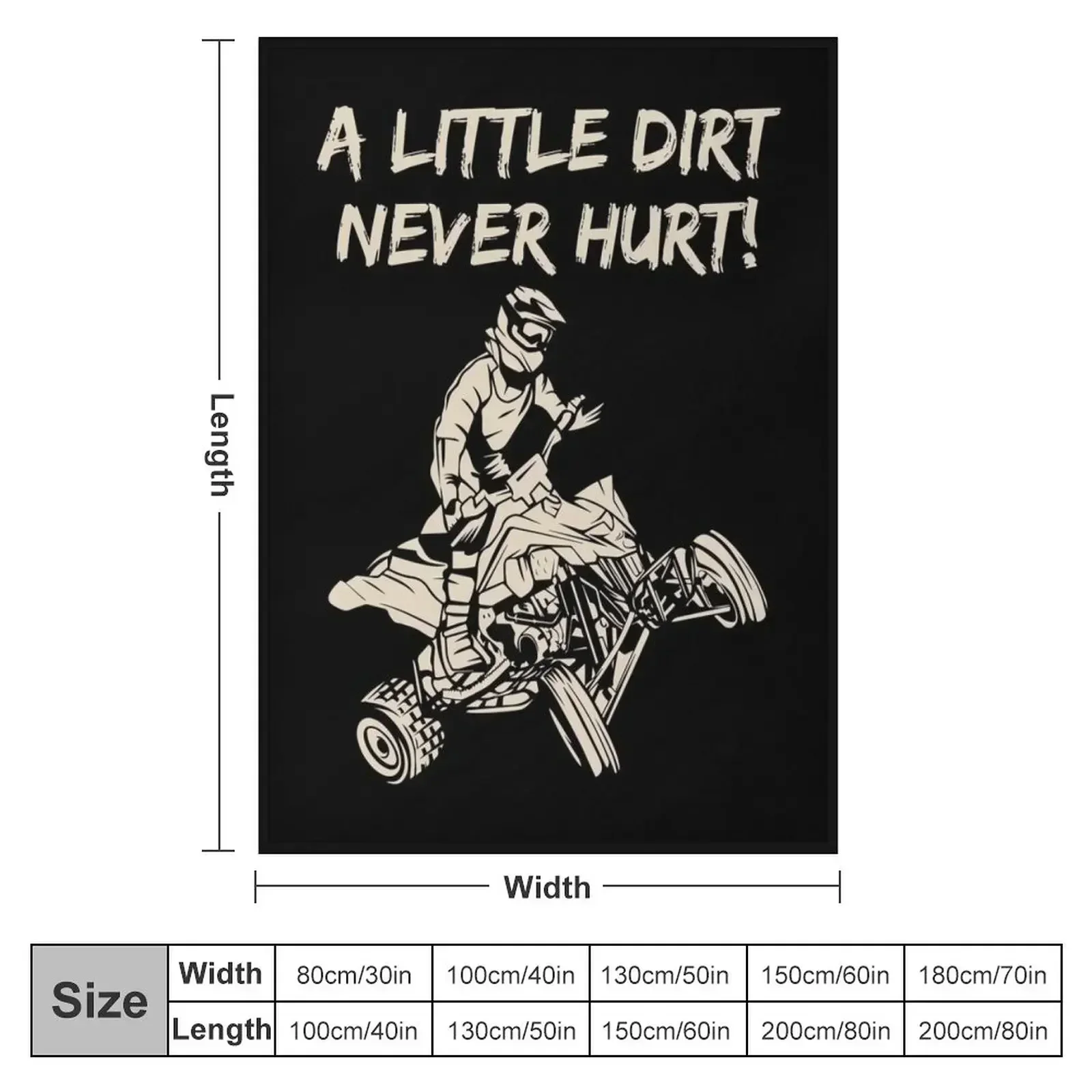 ATV Quad A Little Dirt Never Hurt Four Wheeler Racing Design Throw Blanket Luxury St Soft Summer Blankets