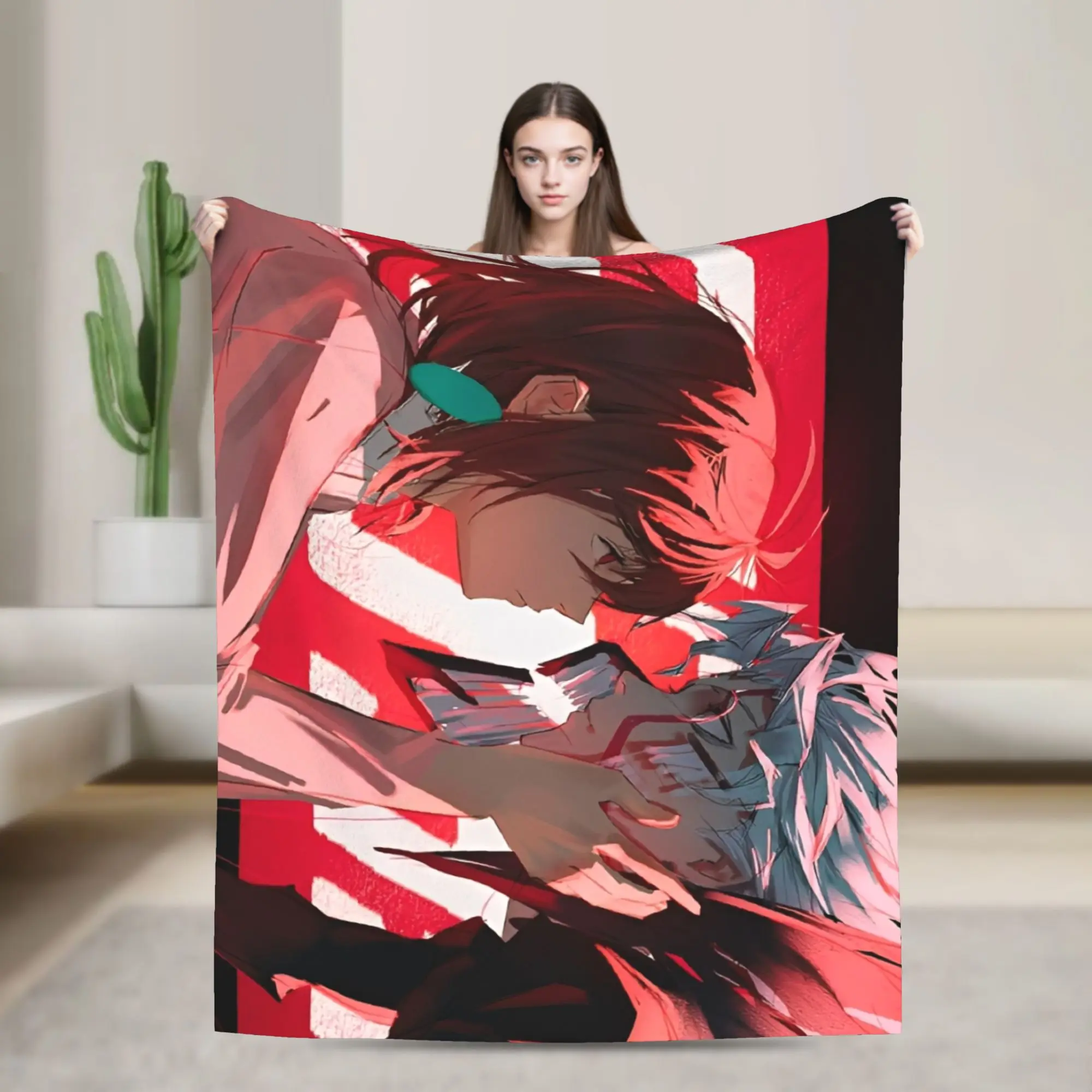 

Warm Soft Blanket Picnic MOMO OKARUN Dandadan Throw Blanket Flannel Bedspread For Bedroom Comfortable Sofa Bed Cover