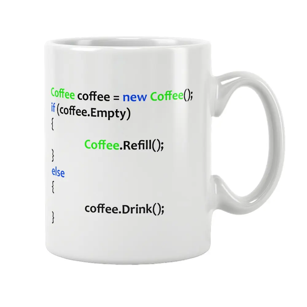 Code Programmer Coffee Tea Cup Mug White Ceramic Funny Gift