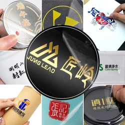 100PCS Custom Transfer 3D Sticker Gold Silver DTF UV Crystal Self-adhesive Company Logo Wedding Personalized Transfer Sticker