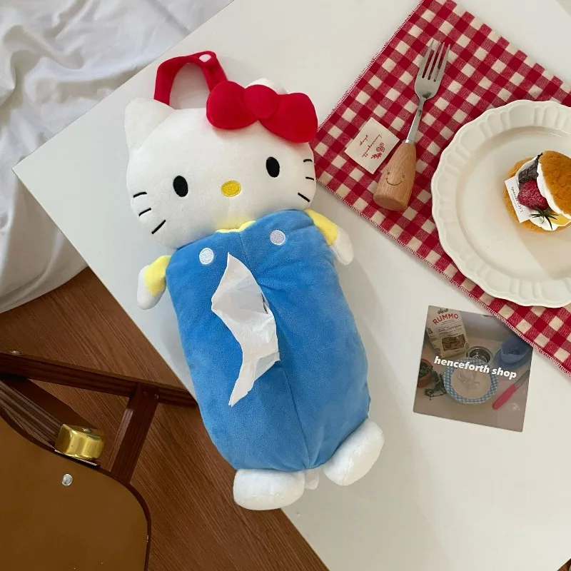 Trend Personality Cartoon Cat Tissue Box Ins Style Girly Heart Car Doll Storage Tissue Sleeve Hanging Paper Bag