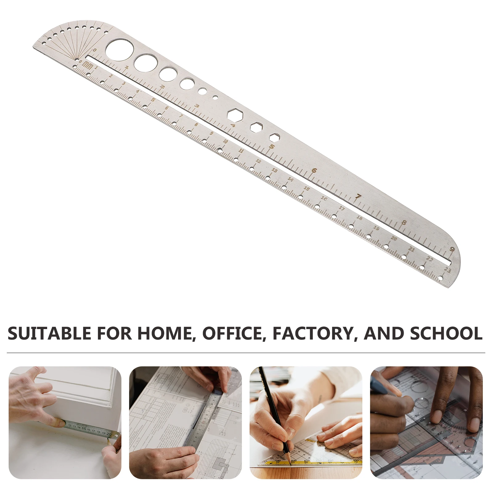 Multifunctional Protractor Ruler Stainless Steel Measuring Tool High Accuracy Drawing Office School Factory Home Kids Precision