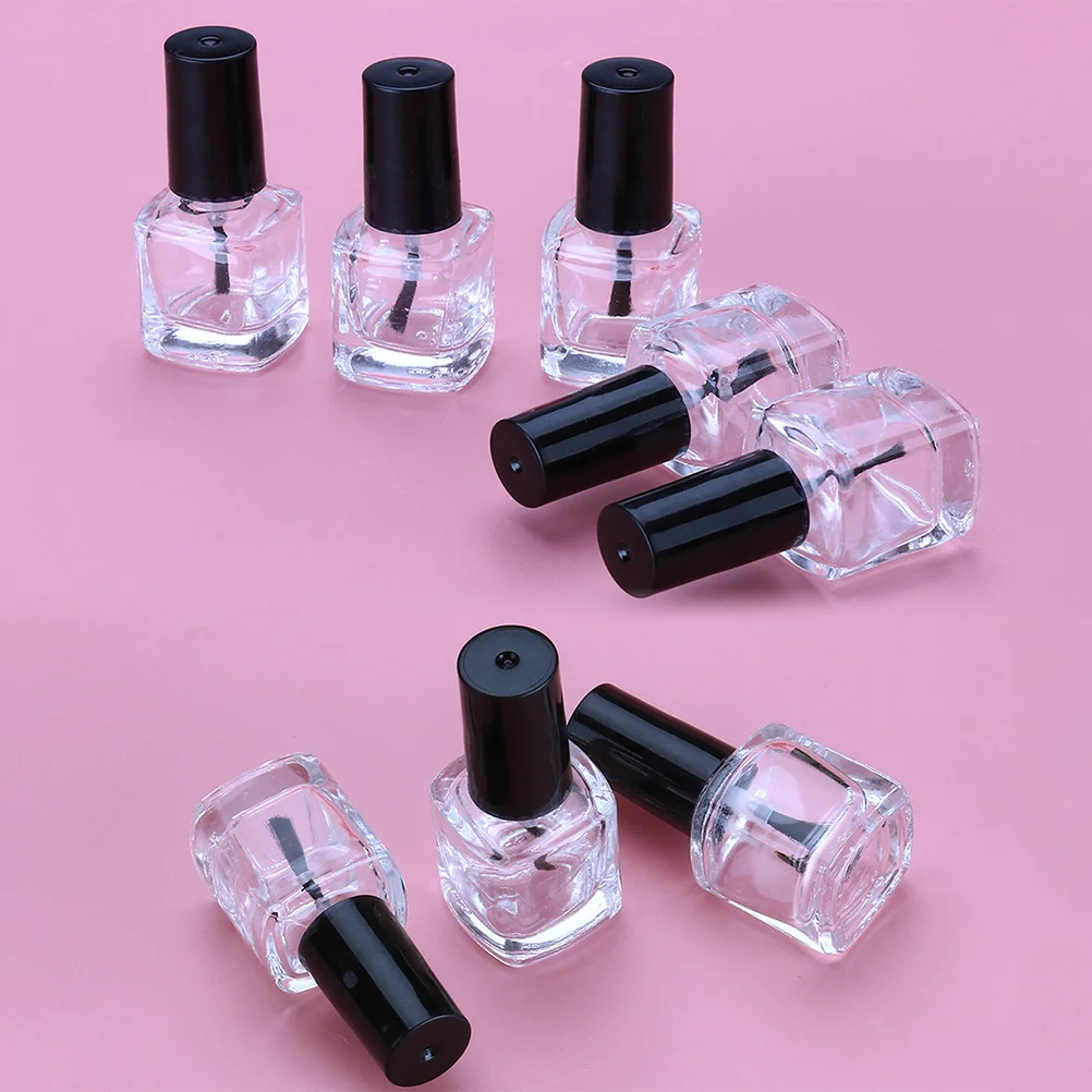 Ensemble de bouteilles de vernis à ongles vides, bouteilles en verre carrées transparentes de 5ml, étanches avec brosse, conteneur de vernis à ongles Portable, DIY, 10 pièces